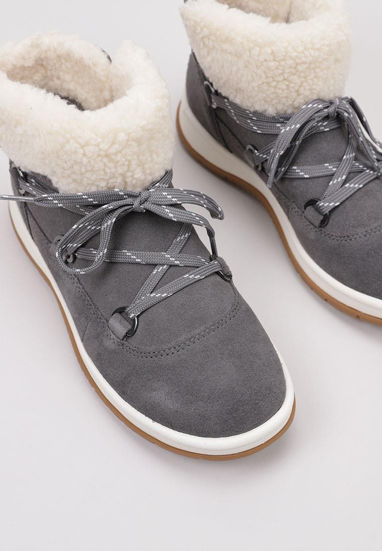 UGG Lakesider Heritage Lace - Botines mujer gris, cuero y textil 3/5