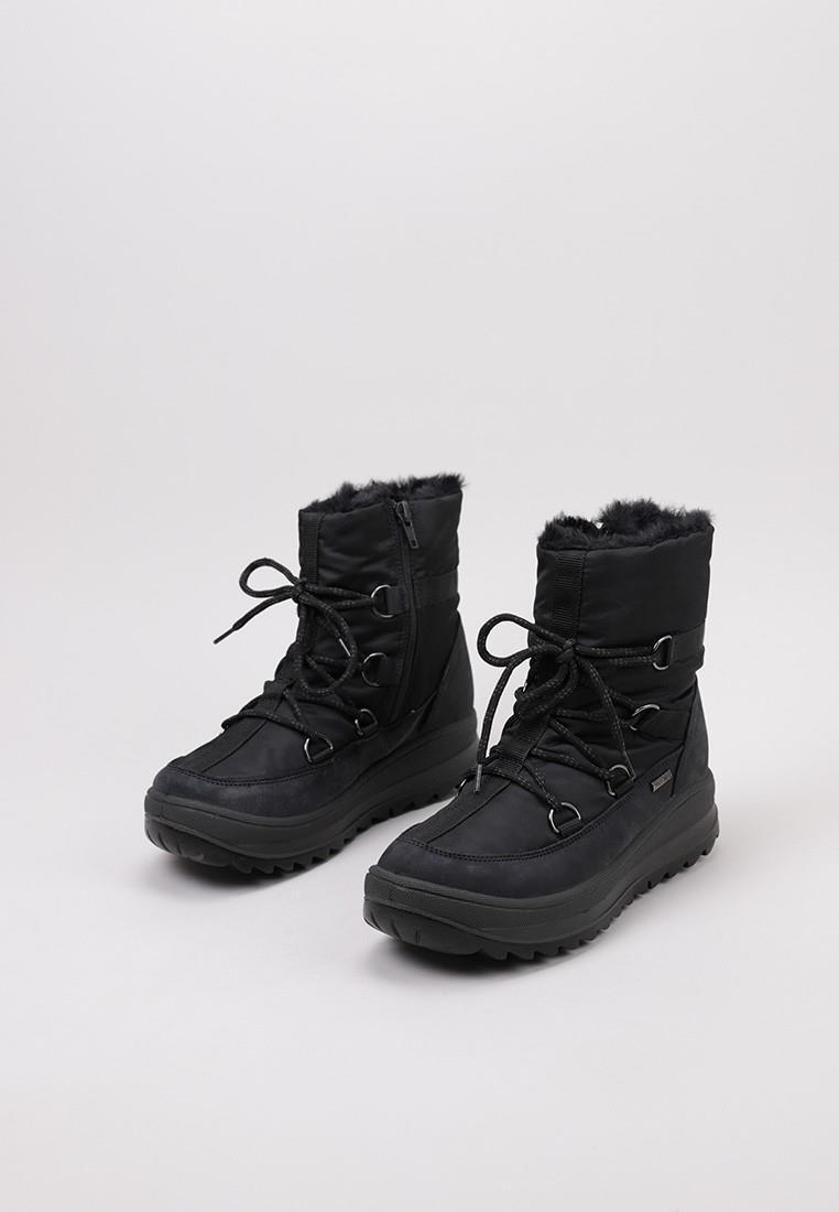 Bottines imperméables femme Imac 459038 noires, cuir et textile, talon 4 cm 2/5