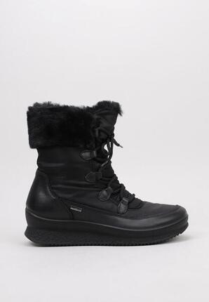 Bottes esquimales femme Imac 456828 noires imperméables cuir et textile
