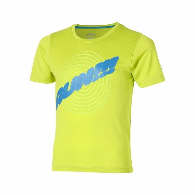 Camiseta de Manga Corta Infantil Asics Run Verde limón