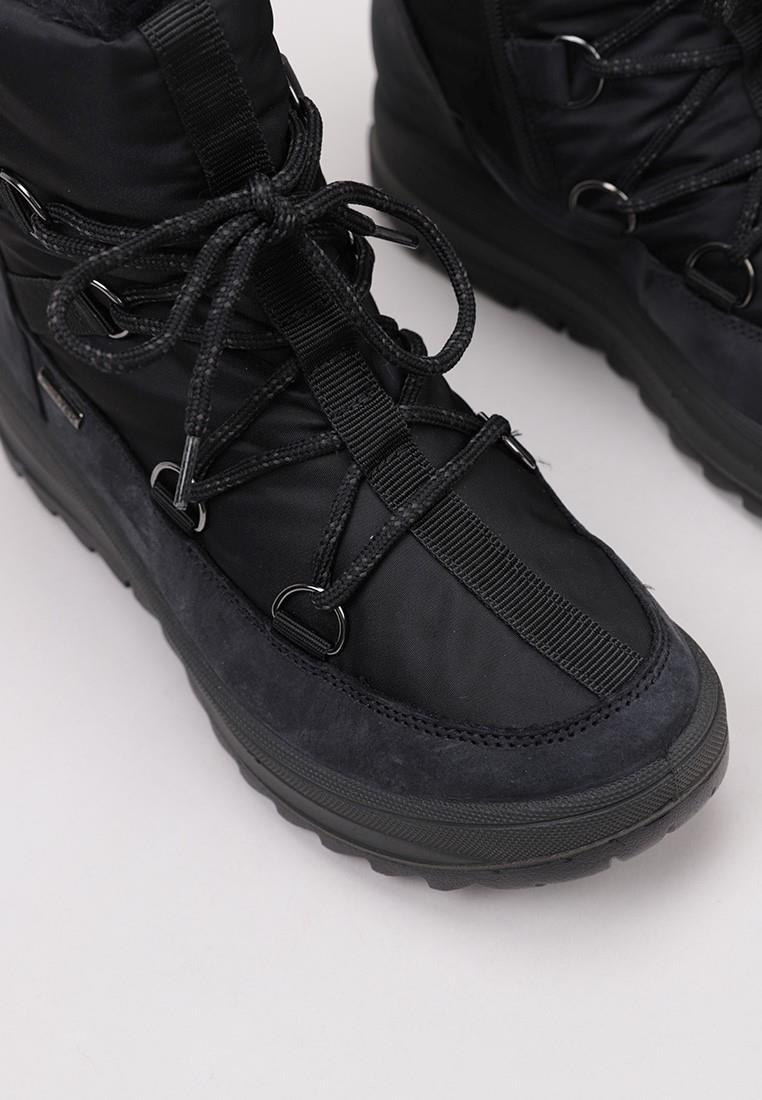 Bottines imperméables femme Imac 459038 noires, cuir et textile, talon 4 cm 3/5
