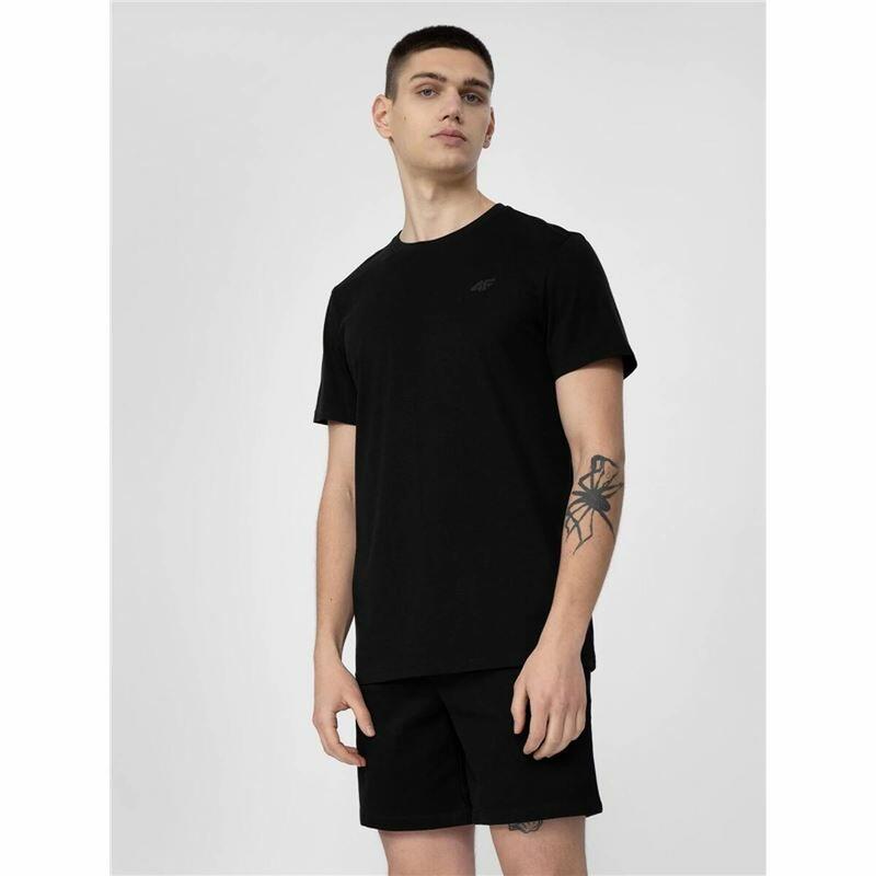 Camiseta de Manga Corta Hombre 4F Regular Plain Negro