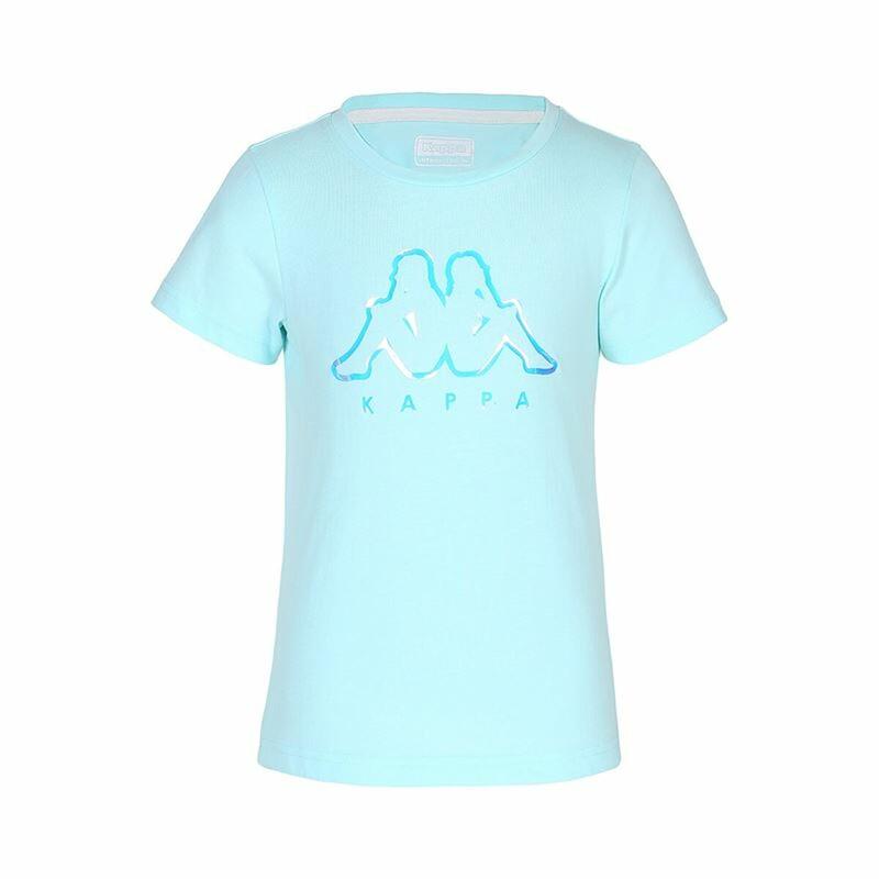 Camiseta de Manga Corta Infantil Kappa Quissy Blue Aguamarina