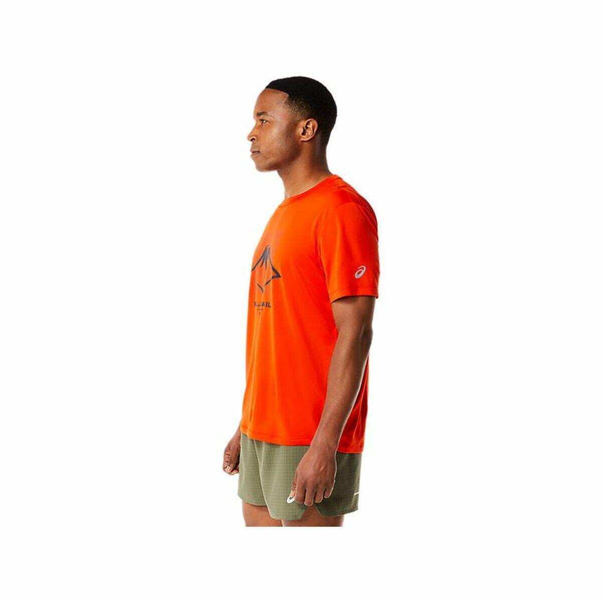 Maglia a Maniche Corte Uomo Asics FUJITRAIL Arancio 3/5