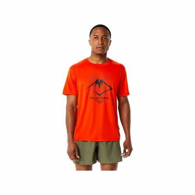 Heren-t-shirt met korte mouwen asics fujitrail oranje