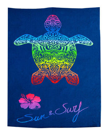SERVIETTE DE PLAGE EN MICROFIBRE TORTUE - DOUBLE