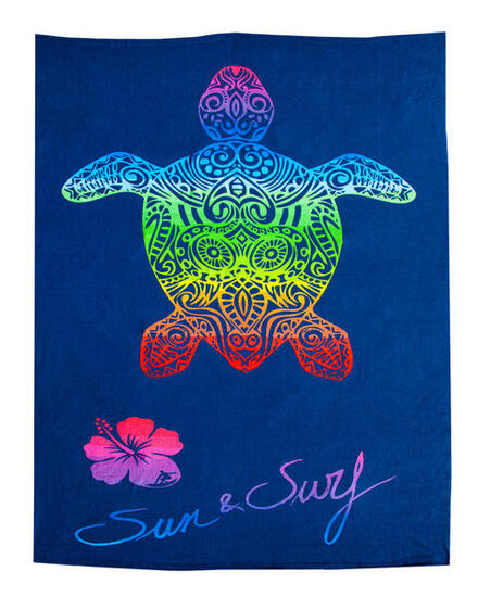 SERVIETTE DE PLAGE EN MICROFIBRE TORTUE - DOUBLE