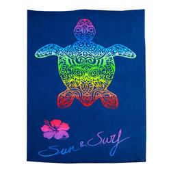 SERVIETTE DE PLAGE EN MICROFIBRE TORTUE - DOUBLE