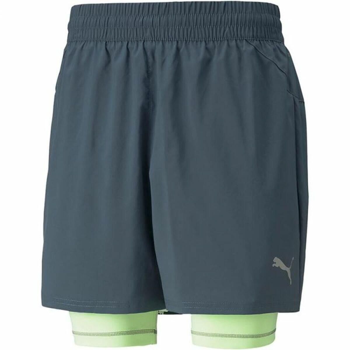 Puma - Short De Sport Pour Homme Puma Running 2 In 1 Noir - Pantacourt - Vert - 40 M - Decathlon