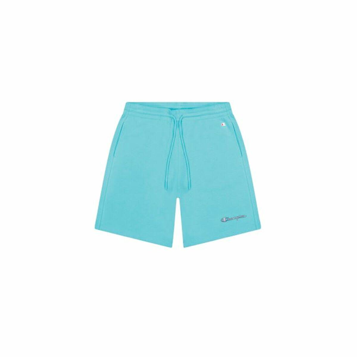Champion - Short De Sport Pour Homme Champion Script Logo Bl Aigue Marine - Pantacourt - Bleu|multicolore - 38 S - Decathlon