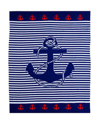 SERVIETTE DE PLAGE EN MICROFIBRE ANCRE - DOUBLE