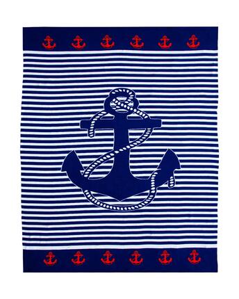 SERVIETTE DE PLAGE EN MICROFIBRE ANCRE - DOUBLE