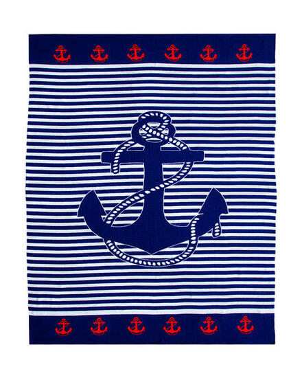 SERVIETTE DE PLAGE EN MICROFIBRE ANCRE - DOUBLE
