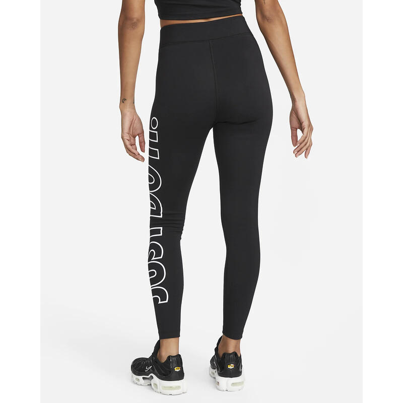 Leggings Nike Sportswear Classics Graphic High-Waisted, Zwart, Dames