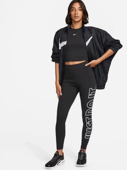 Ghette Nike Sportswear Classics Graphic High-Waisted, Nero, Donne 4/5