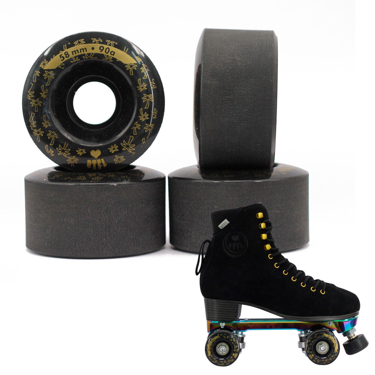 BTFL Roller Skates ROLLERS Set (4 pcs) - 58 x 32 mm - 90A - negro 1/6