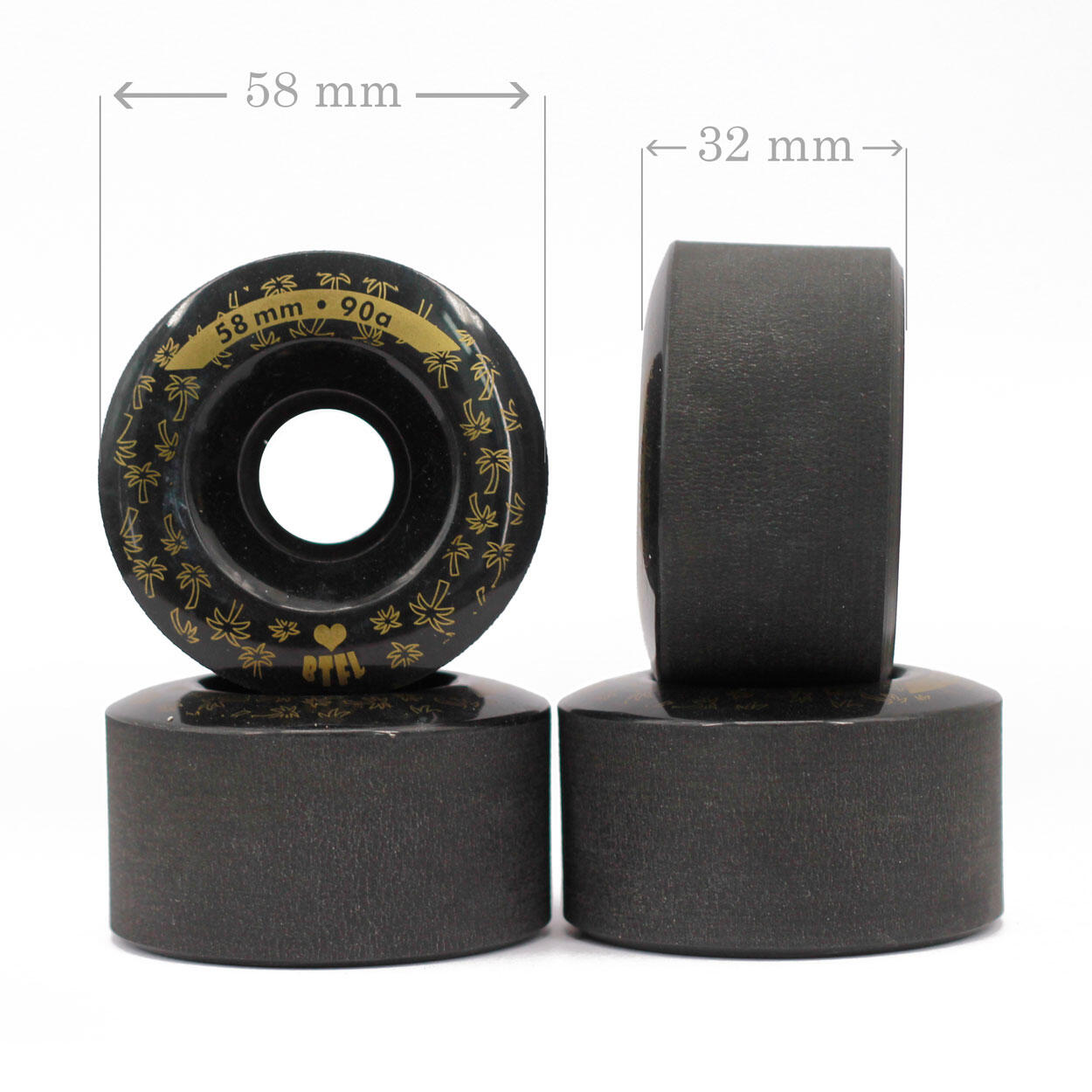 BTFL Roller Skates ROLLERS Set (4 pcs) - 58 x 32 mm - 90A - negro 2/6