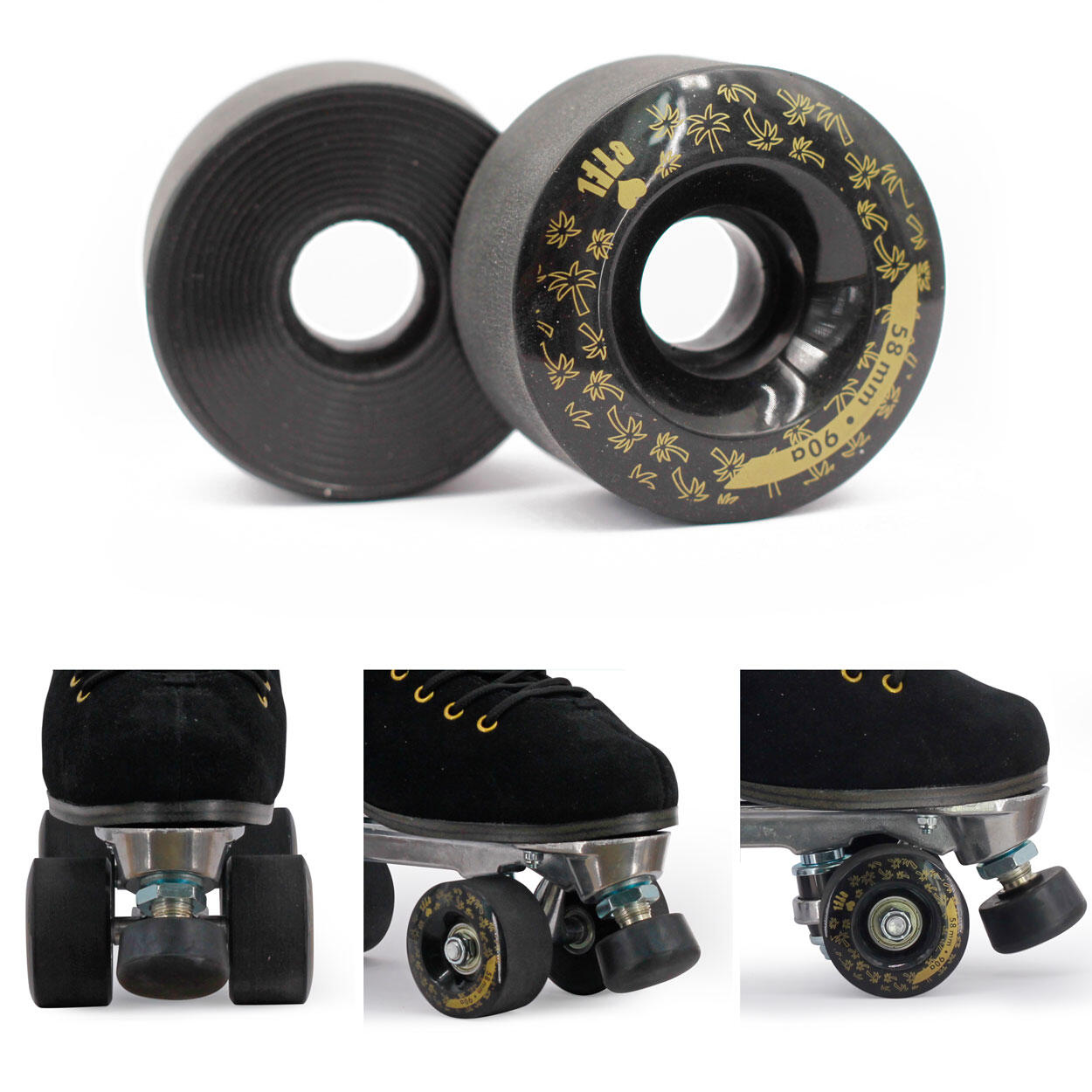 BTFL Roller Skates ROLLERS Set (4 pcs) - 58 x 32 mm - 90A - negro 4/6
