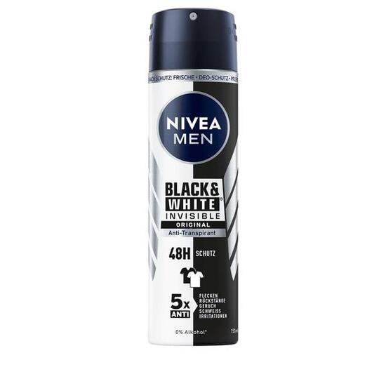 Black and White Invisible Original Deodorant Spray 50ml Nivea
