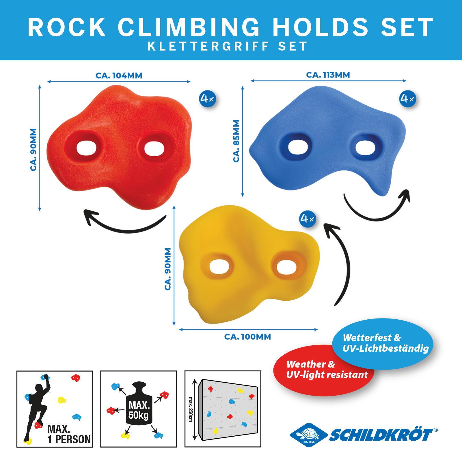 Schildkröt Kinder Klettergriffe-Set 3/4