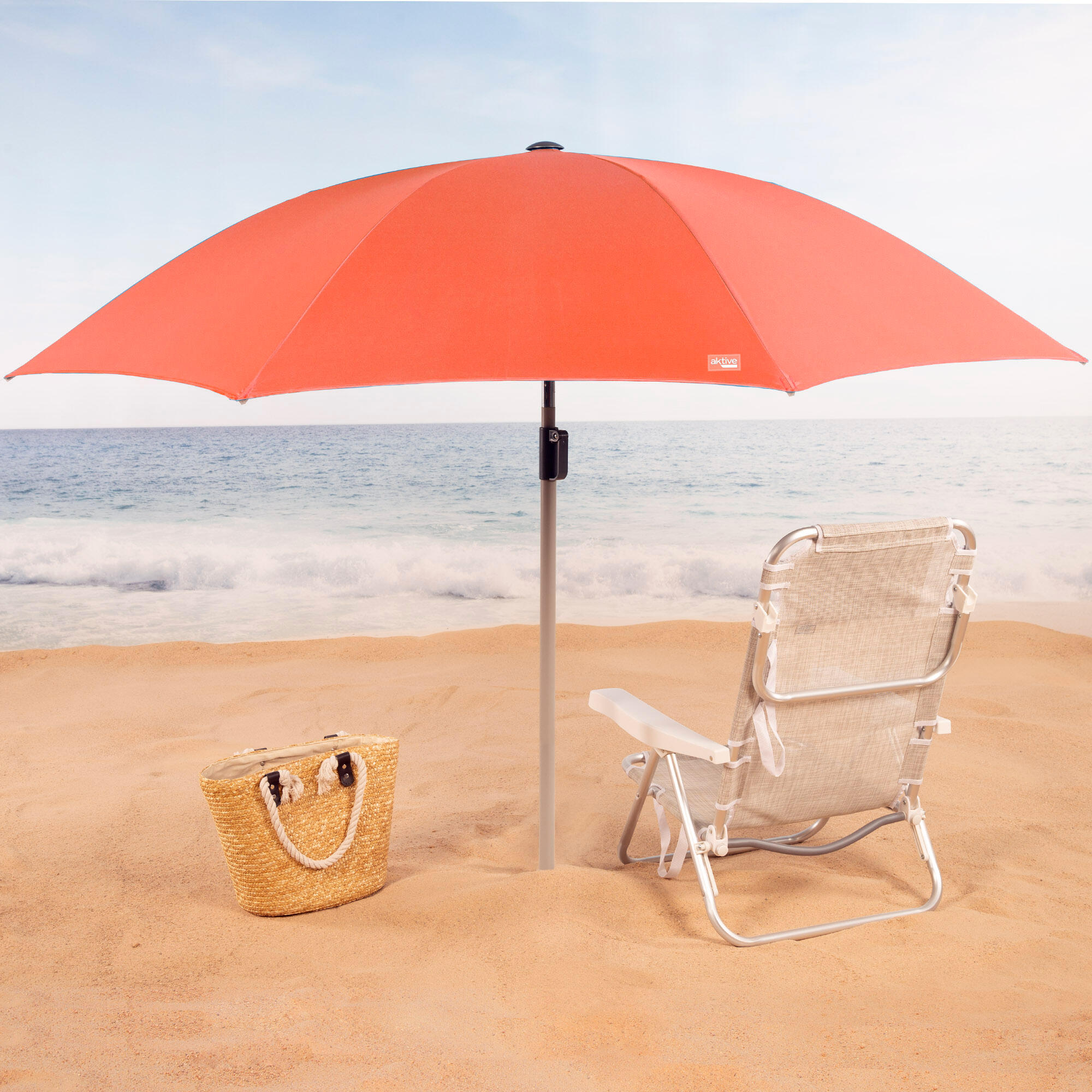 Aktive Grand parasol inclinable orange 220 cm UV50 2/7