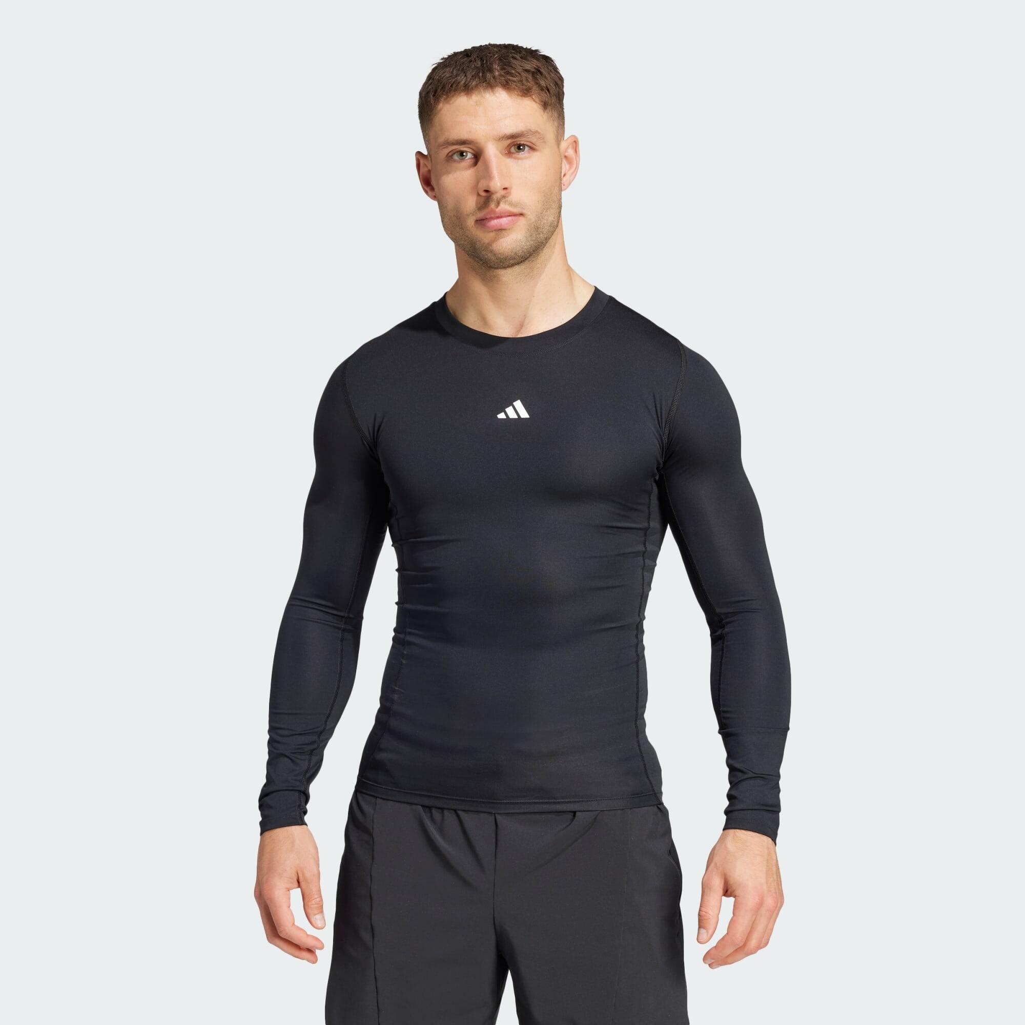 Adidas - T-shirt De Training Manches Longues Compression Techfit - T-shirt Manches Longues - Noir - 40 M - Decathlon