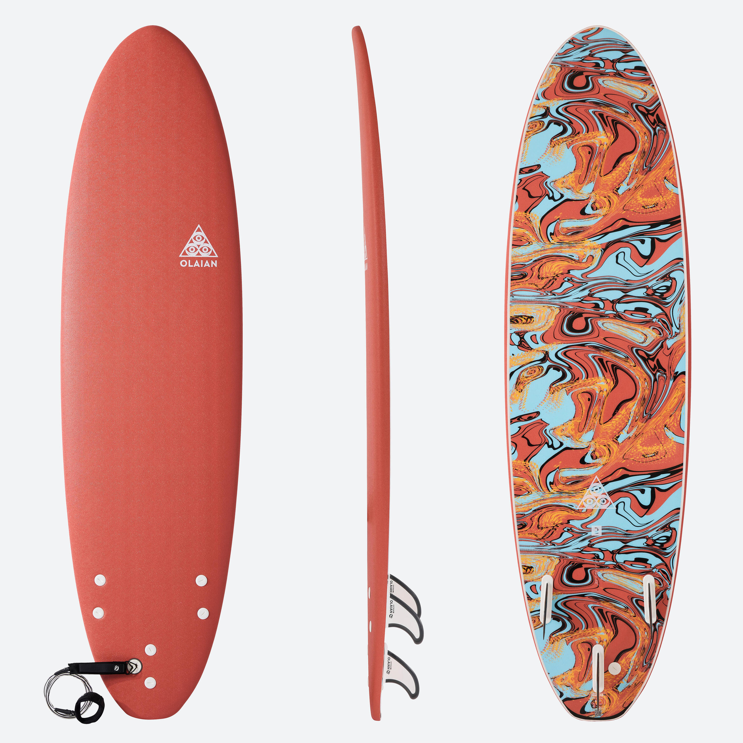 OLAIAN Segunda Vida - Prancha de Surf em espuma 7’ - 500 laranja - Muito bom