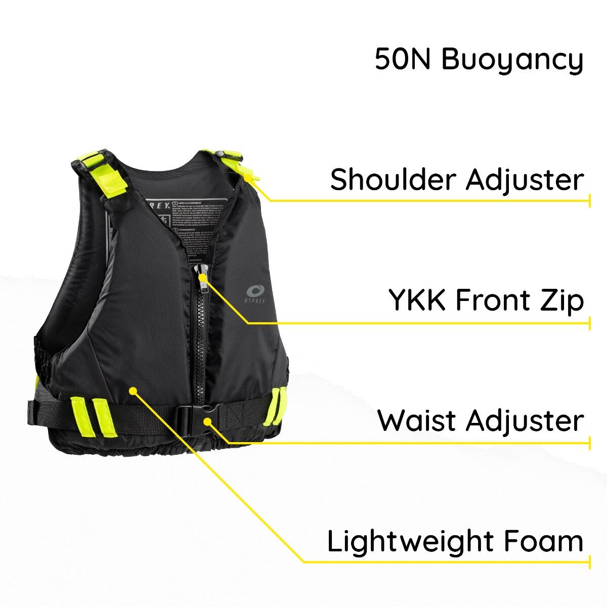 Osprey | Adult Buoyancy Aid 50N, PFD Swim Vest, Float Jacket for Watersports 6/6