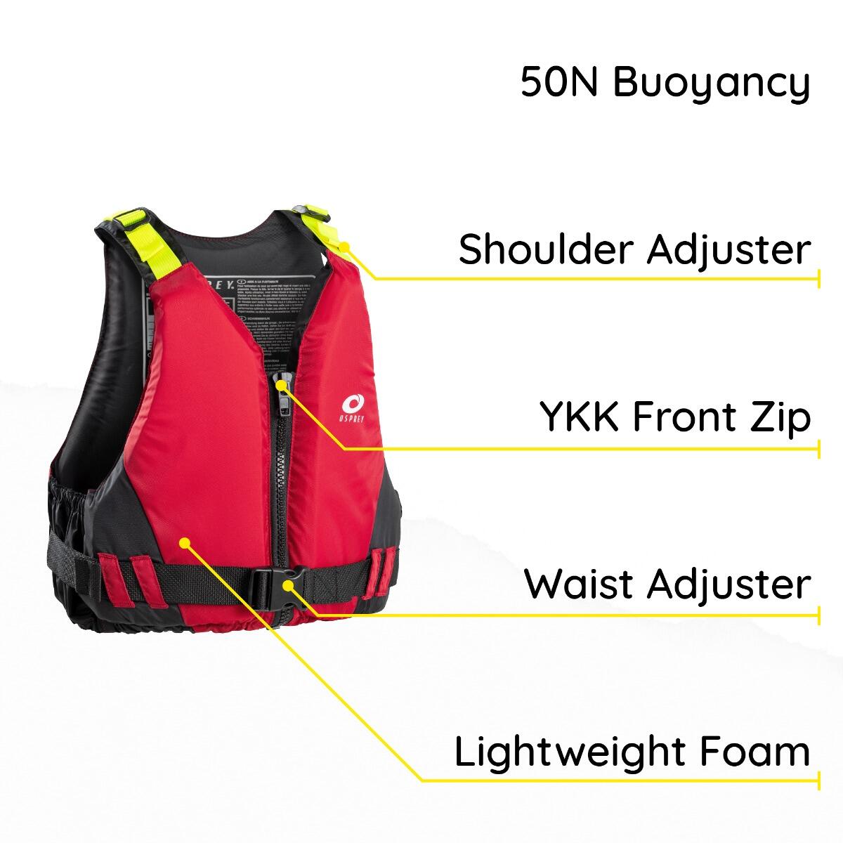 Osprey | Adult Buoyancy Aid 50N, PFD Swim Vest, Float Jacket for Watersports 6/6