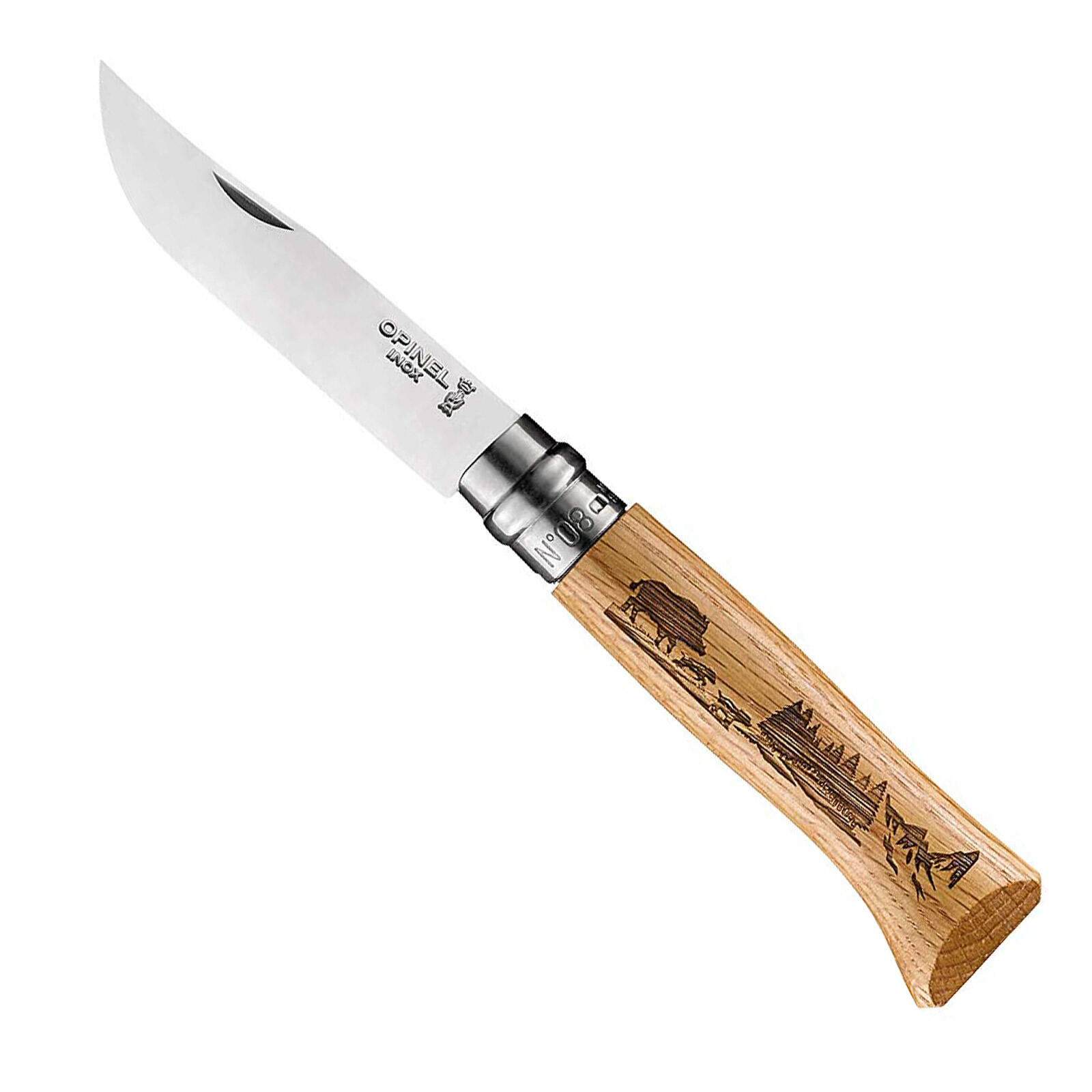 Coltello tascabile Animalia 08 motivo animale pieghevole Campeggio acciaio legno 1/6