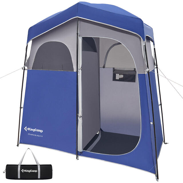 Tente De Douche/cabine Brunner Sanity – 2 M De Haut, Polyester 68D, Colonne D'eau 2000 Mm, Poteaux Acier, Sac De Rangement