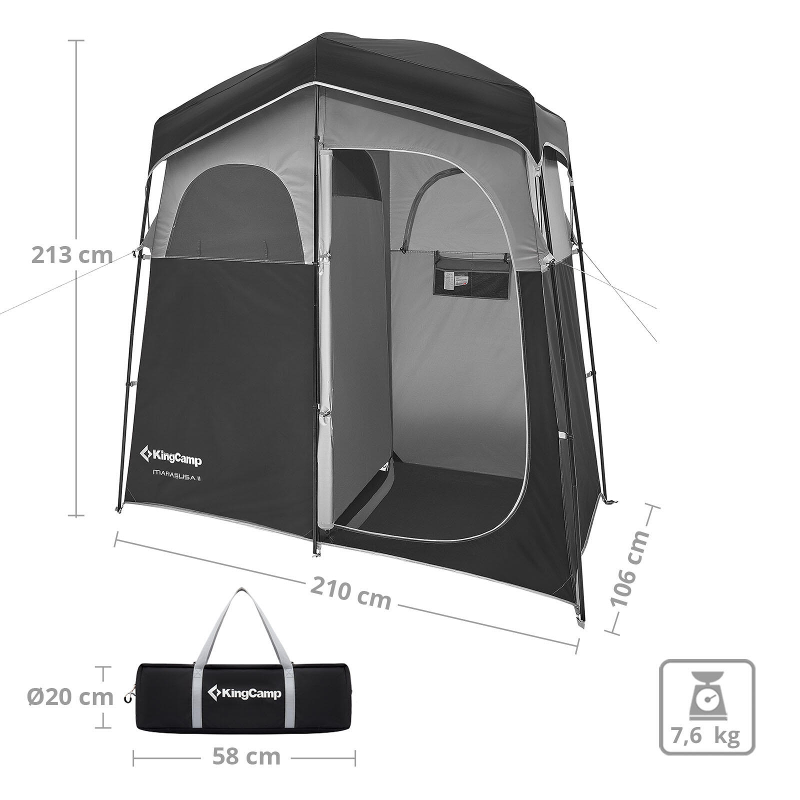 Marasusa II Douche Tent Camping Kleedkamer WC WC 2 Persoons 2/5