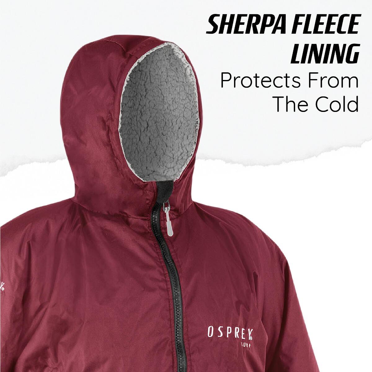 Osprey Adult Changing Robe, Waterproof Changing Robe Maroon 5/6