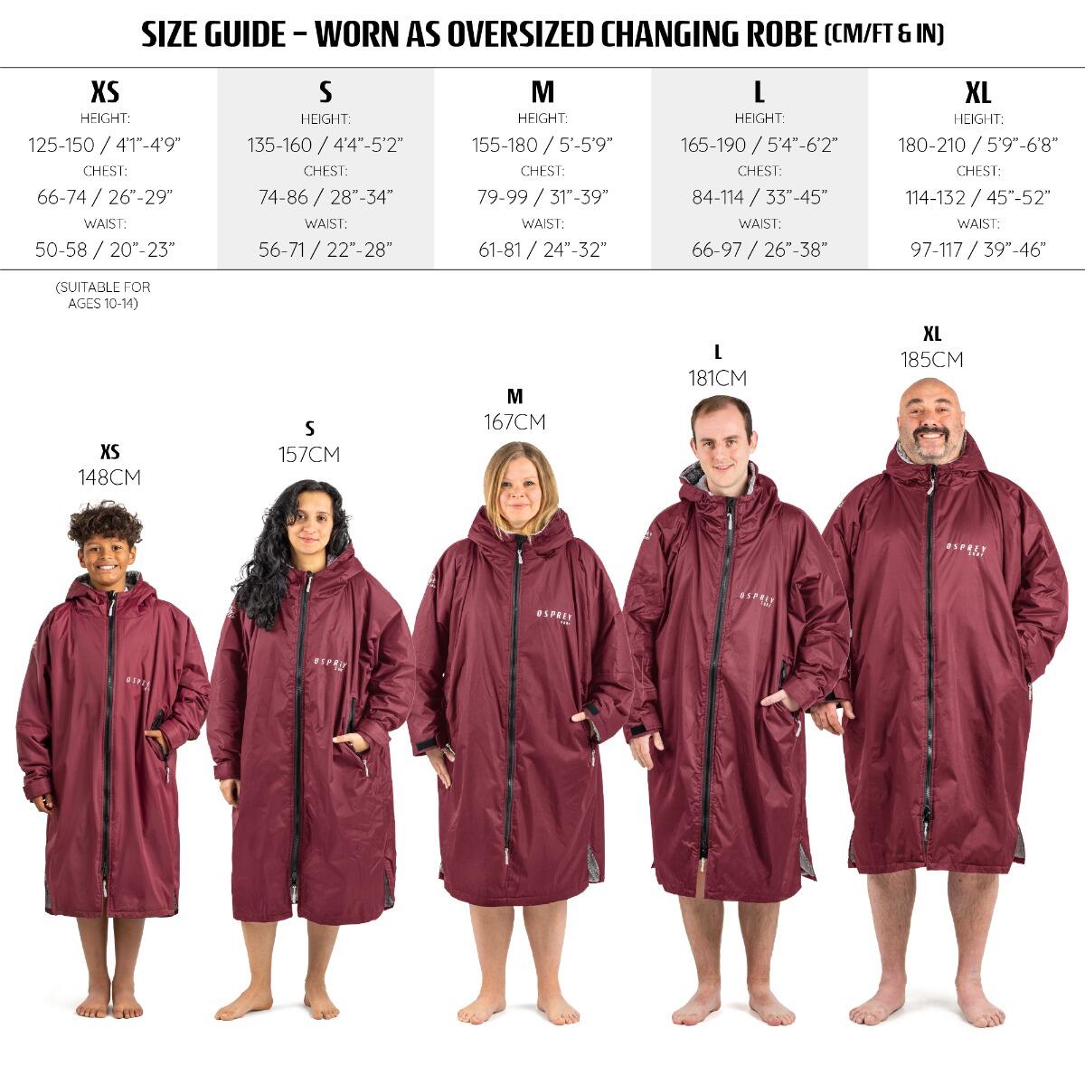Osprey Adult Changing Robe, Waterproof Changing Robe Maroon 6/6