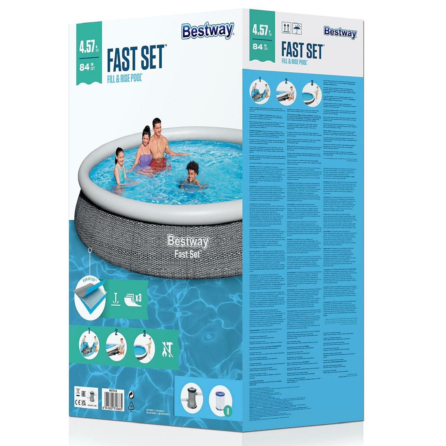 Bestway Swimming Pool Fast Set 15' x 33" 3/3