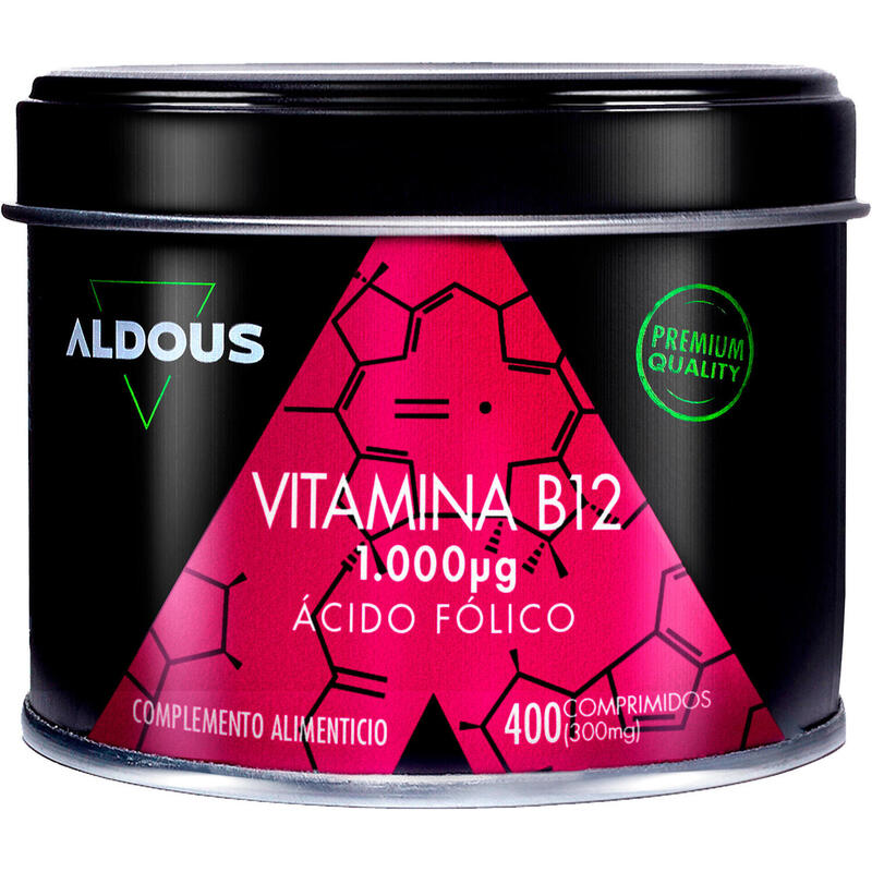 Vitamina B12 con Ácido Fólico Aldous Labs  400 comprimidos
