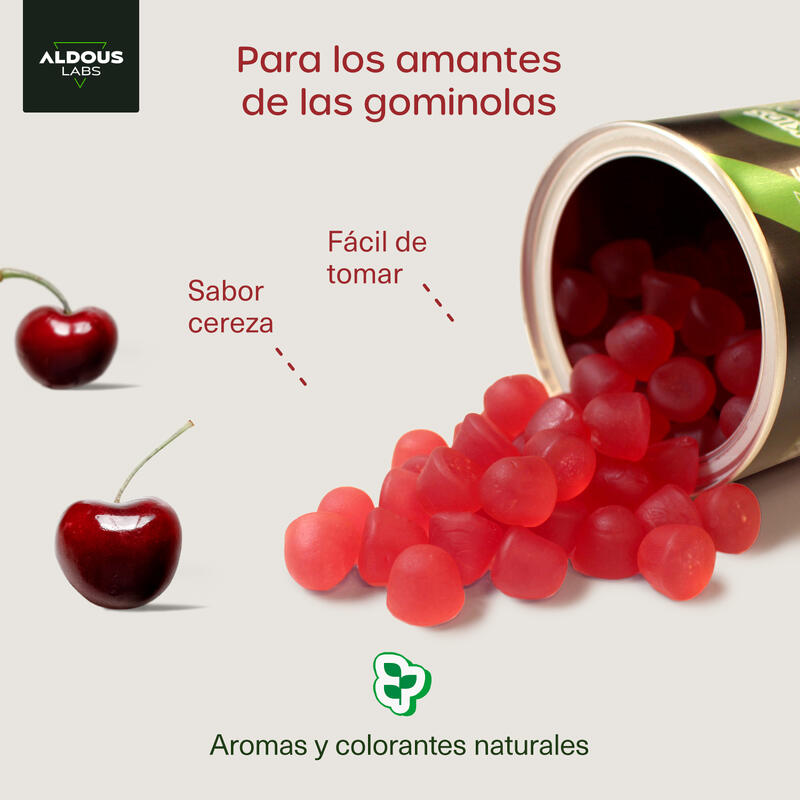 Probióticos + Vitaminas niños gominolas Aldous 120 gummies sabor a cereza