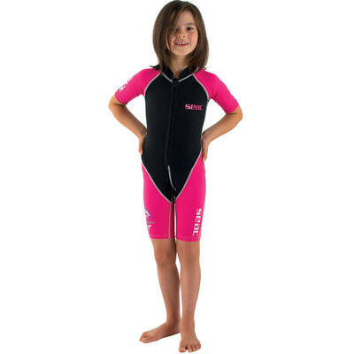 Seac children's wetsuit shorty dolphin pink