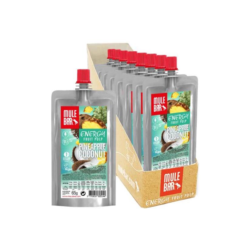 Boite de 10 Pulpes de fruits - Bio & Véganes - 65g - Ananas / Coco