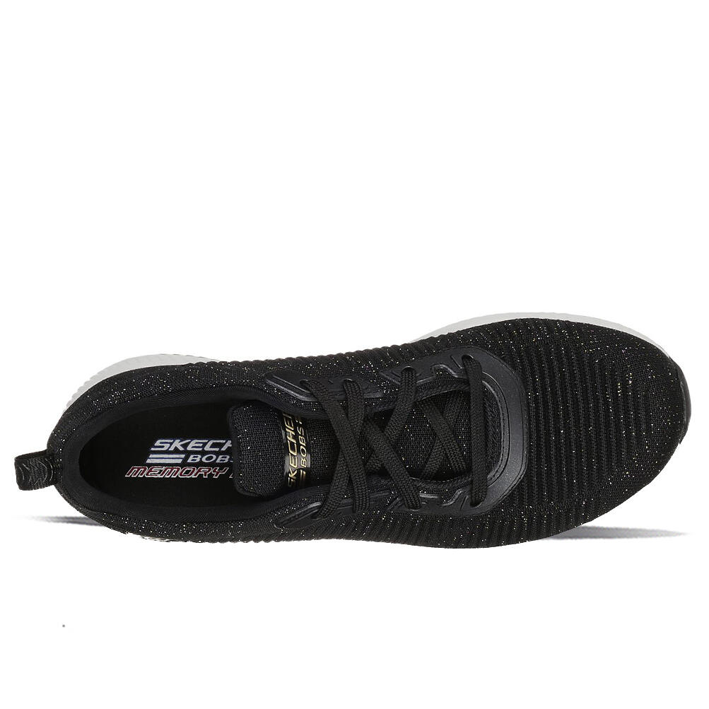Skechers Bobs Squad - TOTAL GLAM Damen Sneaker Frauen Schuhe 32502 BKMT Schwarz 5/5