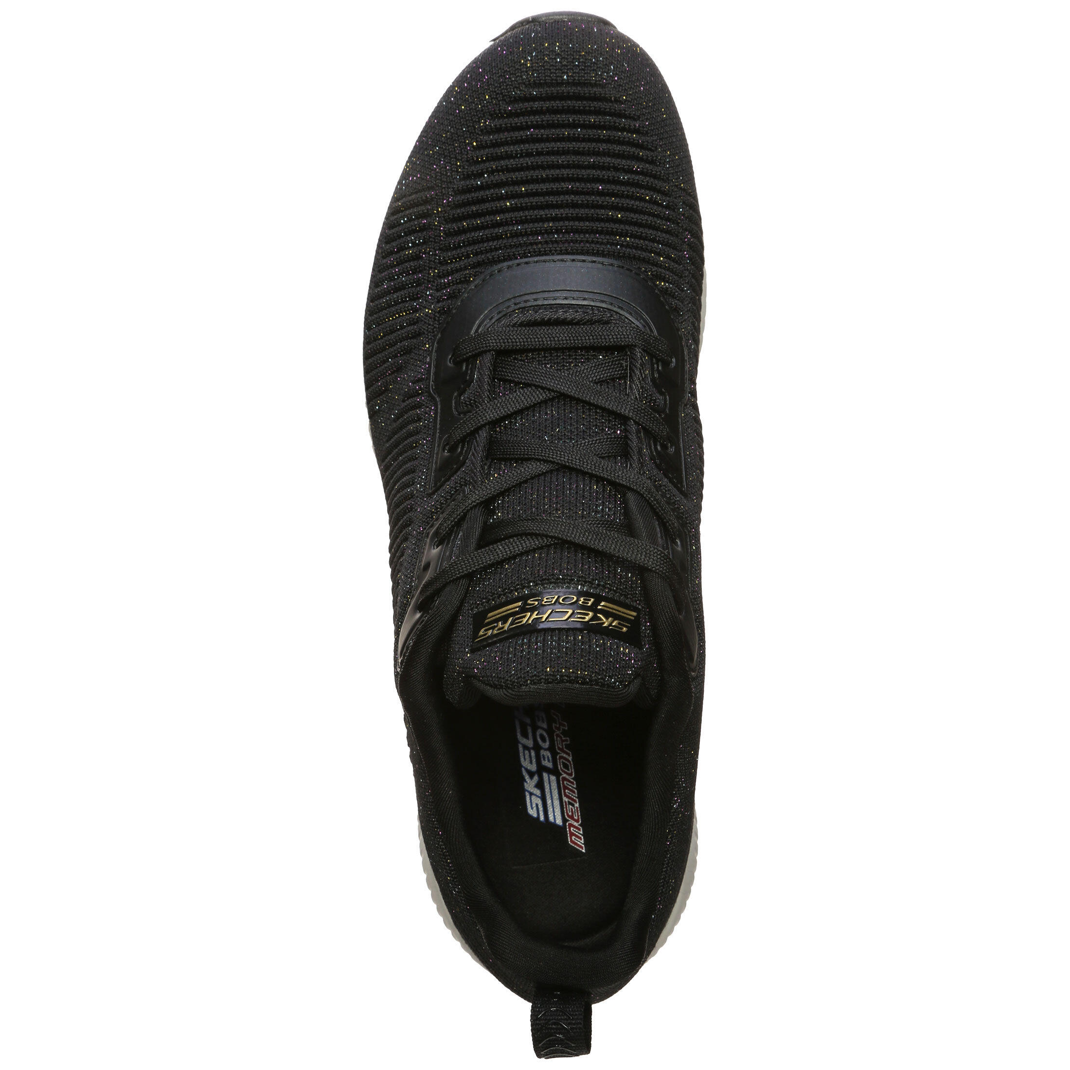 Skechers Bobs Squad - TOTAL GLAM Damen Sneaker Frauen Schuhe 32502 BKMT Schwarz 6/7
