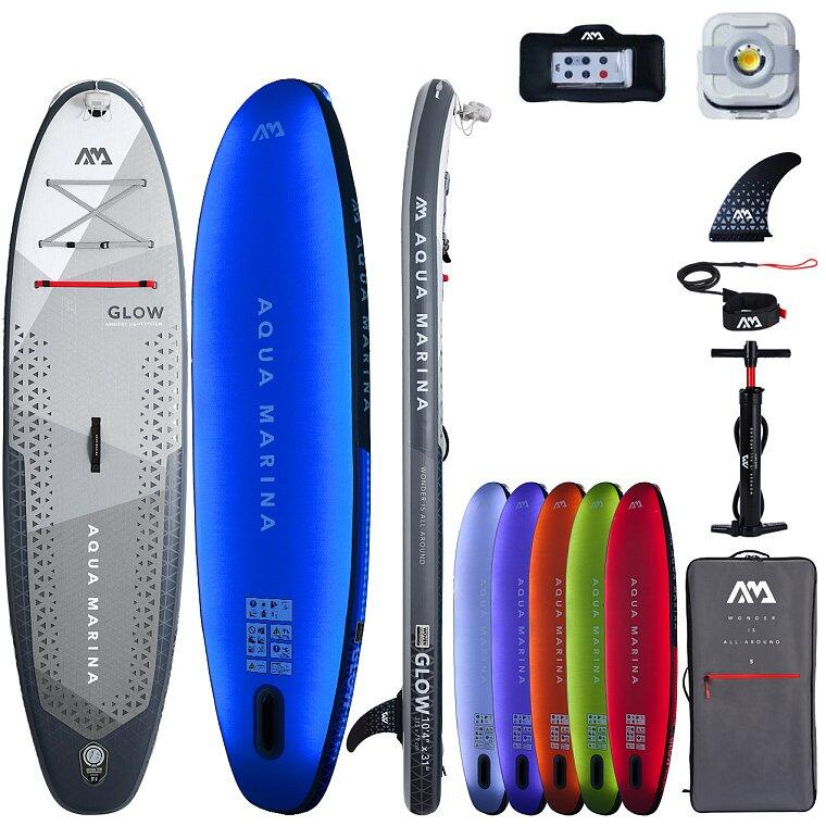 Aqua Marina - Aqua Marina Glow - Planche À Pagaie Gonflable De Haute Qualité - Planche De Stand Up Paddle - Bleu|gris|multicolore - 315 Mm - Decathlon