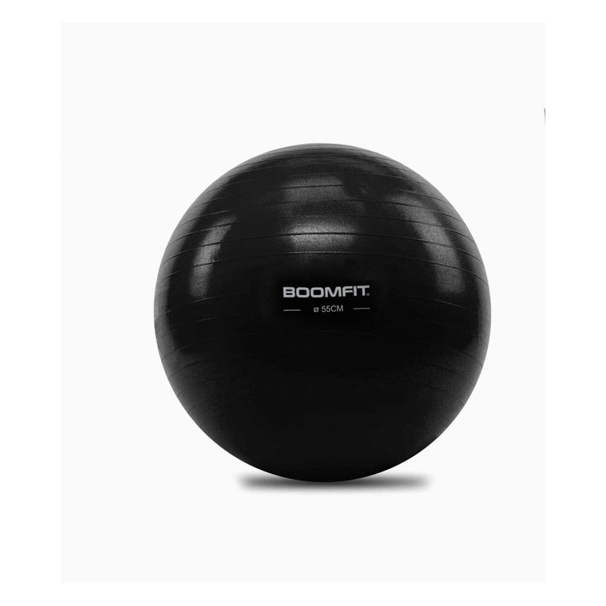 Boomfit - Ballon De Pilates Noir 55cm - Boomfit - Swiss Ball - Noir - Taille Unique - Decathlon
