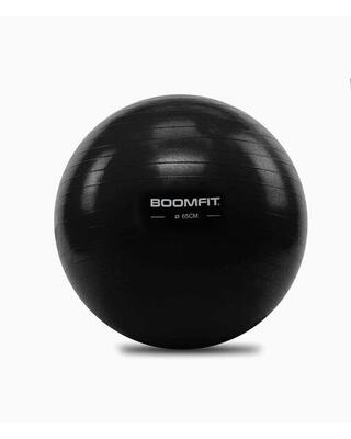 Gymnastik-Pilates-Ball Schwarz 65cm - BOOMFIT