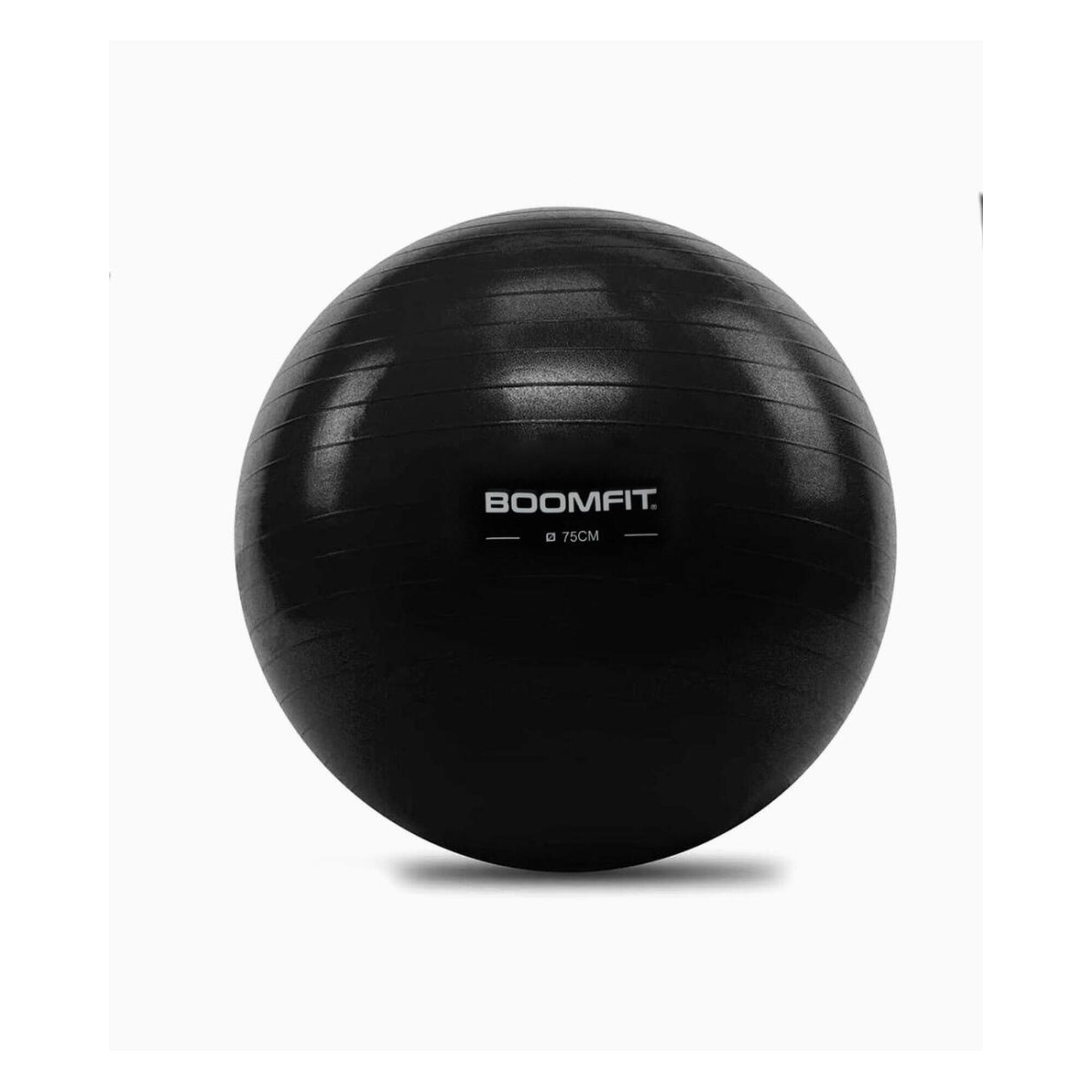 Boomfit - Ballon De Pilates Noir 75cm - Boomfit - Swiss Ball - Noir - Taille Unique - Decathlon