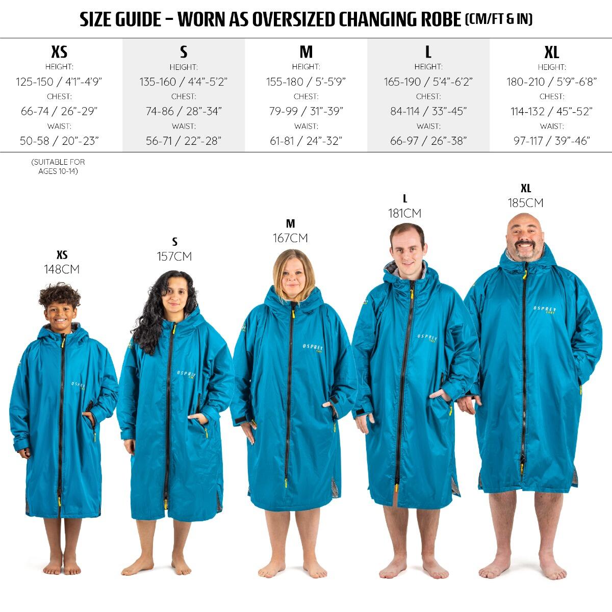 Osprey Adult Changing Robe, Waterproof Changing Robe Teal 6/6