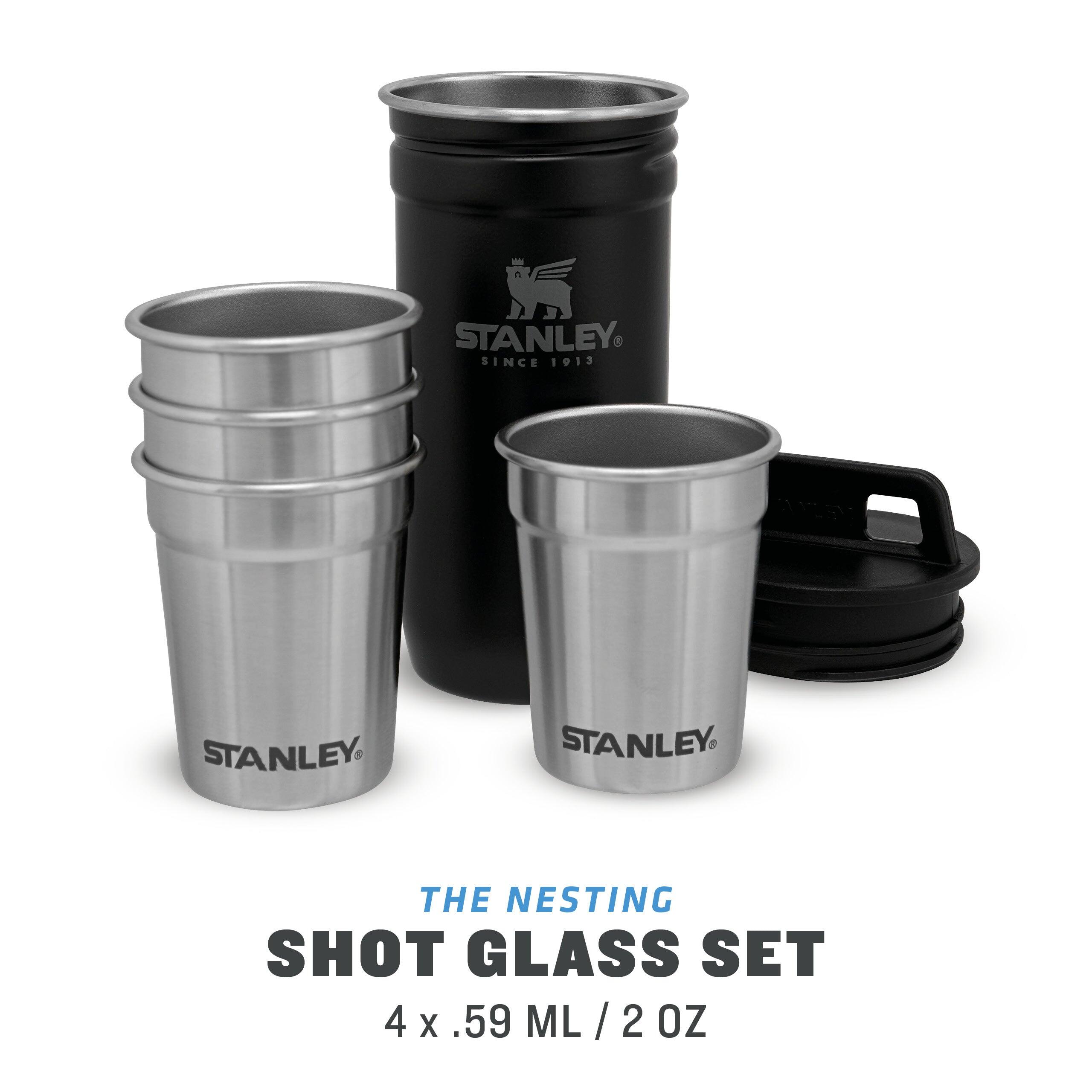Verres À Shot Inox + Étui De Transport Acier Inoxydable - Alpinisme Trek Camping 3/8