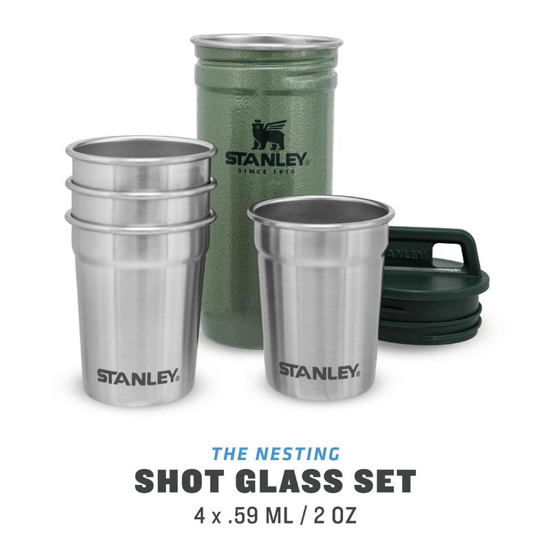 Verres À Shot Inox + Étui De Transport Acier Inoxydable - Alpinisme Trek Camping
