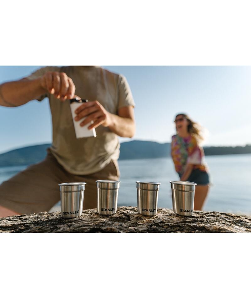 Verres À Shot Inox + Étui De Transport Acier Inoxydable - Alpinisme Trek Camping 6/8