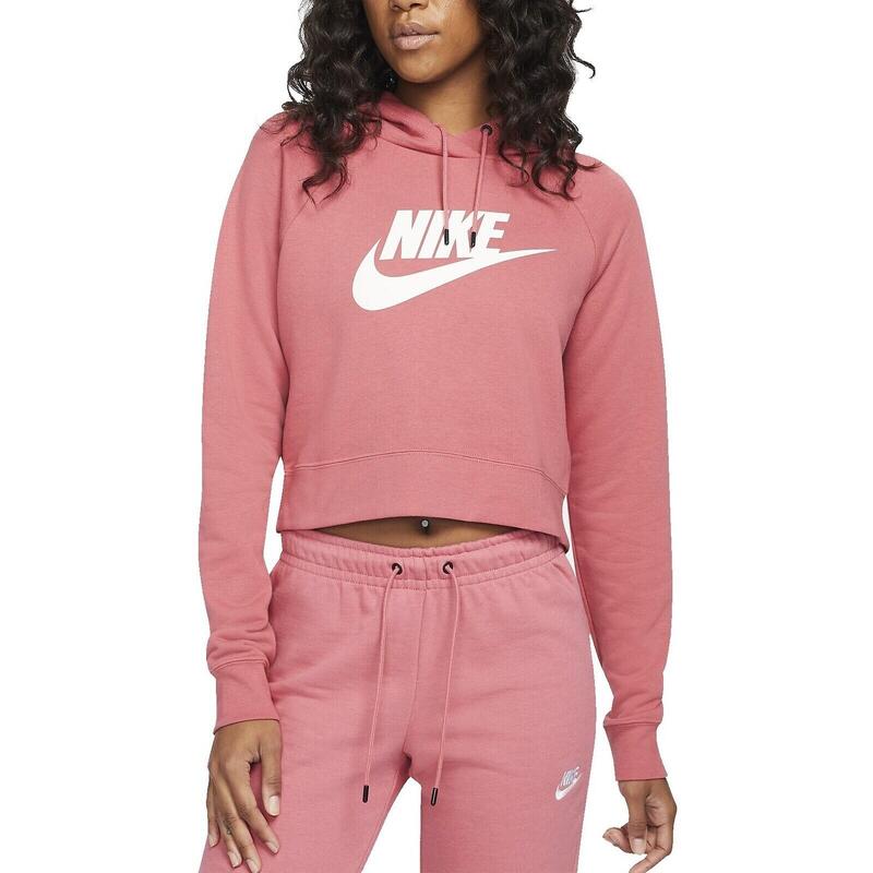 Cappuccio Nike Essentials Fleece Crop, Rosa, Donne